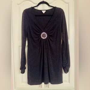 Woman’s Grey Tunic with Embellished Detail